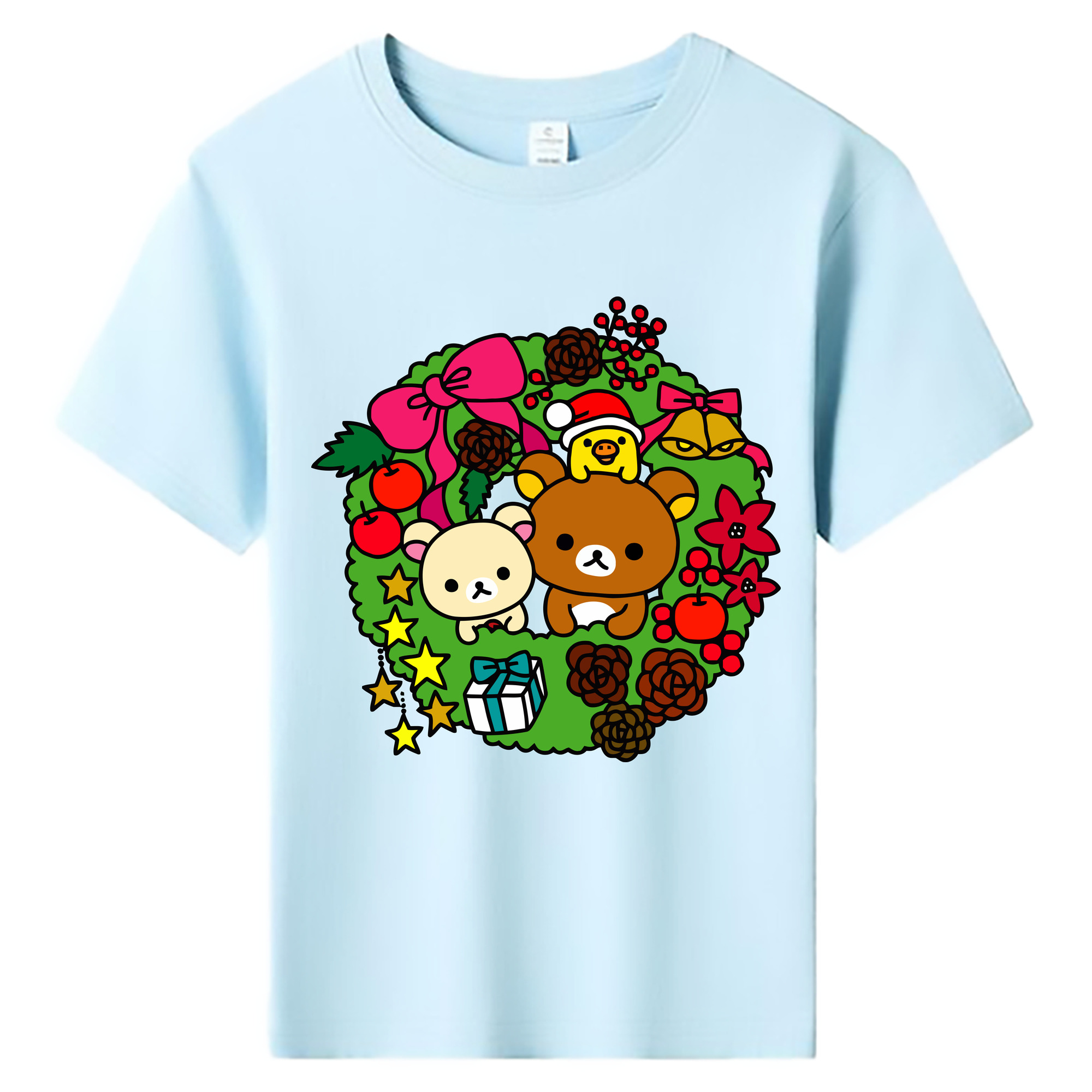 （画像用） リラックマ リラックマ キイロイトリ Rilakkuma Korilakkuma Kiiroitori 綿100％キッズTシャツ（フロントプリント）
